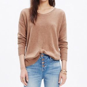 Madewell tan high low sweater